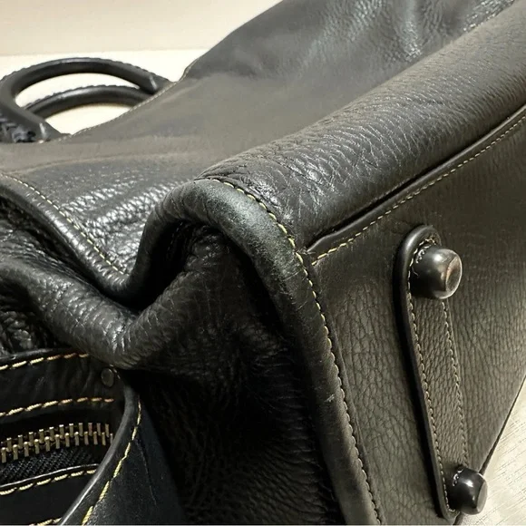 Coach Rogue 36 dark blue whipstitch double handles - Picture 16 of 16